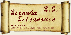 Milanka Siljanović vizit kartica